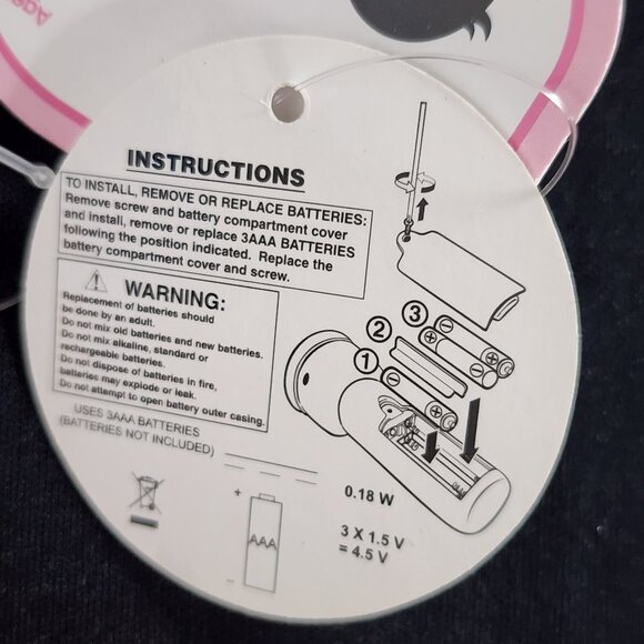 Imperial Toys LLC Pink Black White Ling Ling Panda Mini Battery Flashlight 2pk - Picture 8 of 16